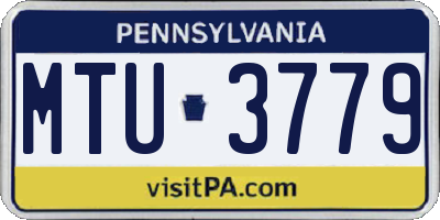PA license plate MTU3779