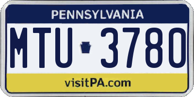 PA license plate MTU3780