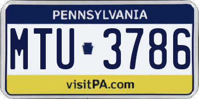 PA license plate MTU3786