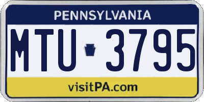 PA license plate MTU3795