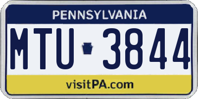 PA license plate MTU3844