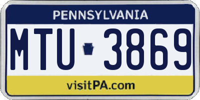 PA license plate MTU3869