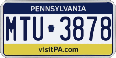 PA license plate MTU3878