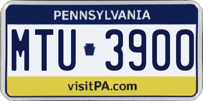 PA license plate MTU3900
