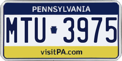 PA license plate MTU3975
