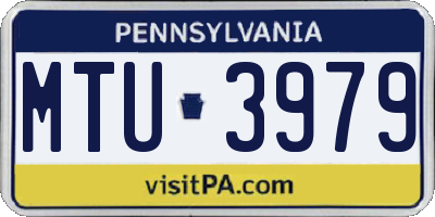 PA license plate MTU3979