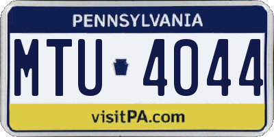 PA license plate MTU4044
