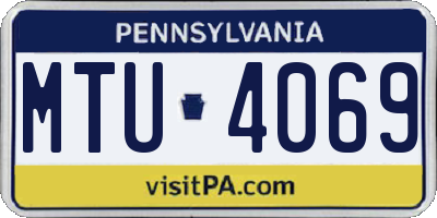 PA license plate MTU4069