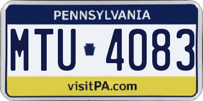 PA license plate MTU4083