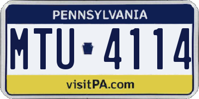 PA license plate MTU4114
