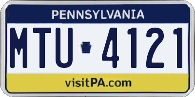 PA license plate MTU4121