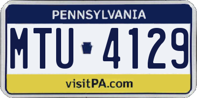 PA license plate MTU4129