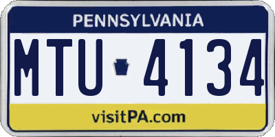 PA license plate MTU4134