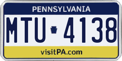 PA license plate MTU4138