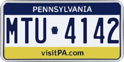 PA license plate MTU4142