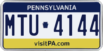 PA license plate MTU4144