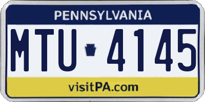 PA license plate MTU4145