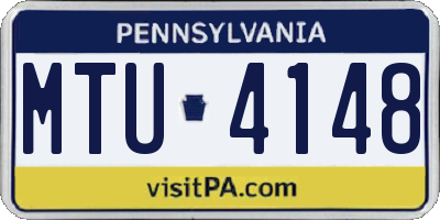 PA license plate MTU4148