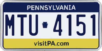 PA license plate MTU4151