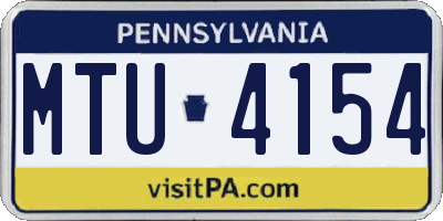 PA license plate MTU4154