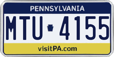 PA license plate MTU4155