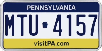 PA license plate MTU4157