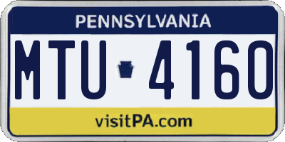 PA license plate MTU4160