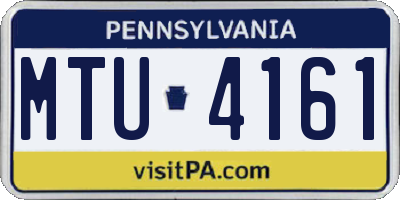 PA license plate MTU4161