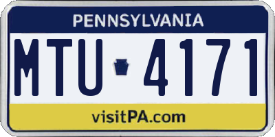 PA license plate MTU4171