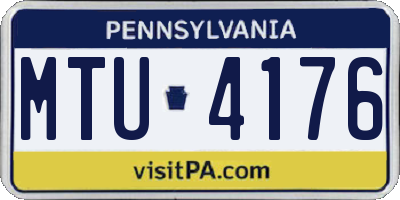 PA license plate MTU4176