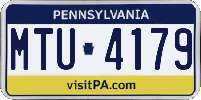 PA license plate MTU4179