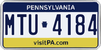 PA license plate MTU4184