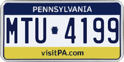 PA license plate MTU4199