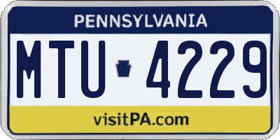 PA license plate MTU4229