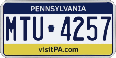 PA license plate MTU4257