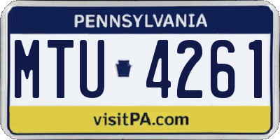 PA license plate MTU4261