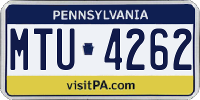PA license plate MTU4262