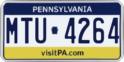 PA license plate MTU4264
