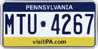 PA license plate MTU4267