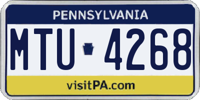 PA license plate MTU4268