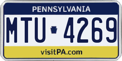 PA license plate MTU4269