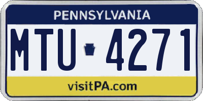 PA license plate MTU4271