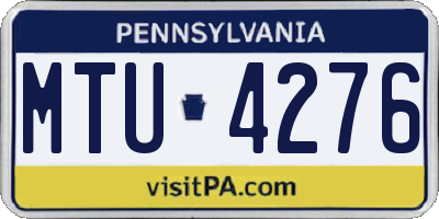 PA license plate MTU4276