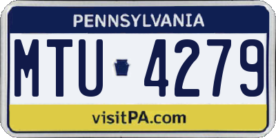 PA license plate MTU4279