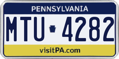 PA license plate MTU4282