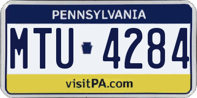 PA license plate MTU4284
