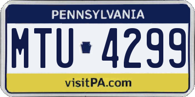 PA license plate MTU4299