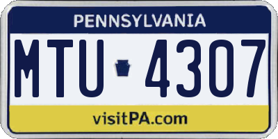 PA license plate MTU4307