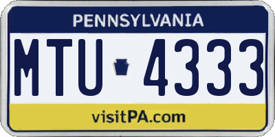 PA license plate MTU4333