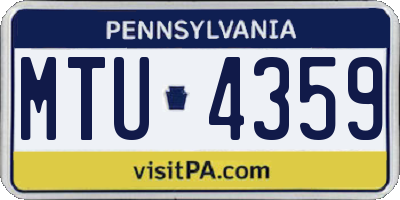 PA license plate MTU4359
